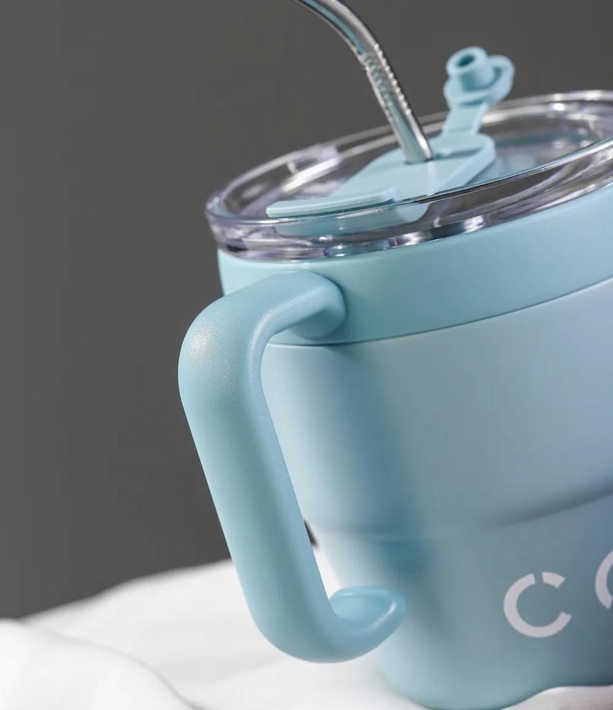 Stainless Steel Thermos Tumbler Coffee Mug Portable Hot Cold Drinks Tea Milk Handle Mugs 480ml Office Coffee Cup with Straw Lid YY394