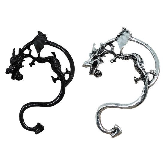 Retro Style Ear Cuff, Realistic Dragon Scale Design Ear Clip, Punk Style 3D Wings Claws Earring, Electroplated Ear Cuff for Daily Life Parties