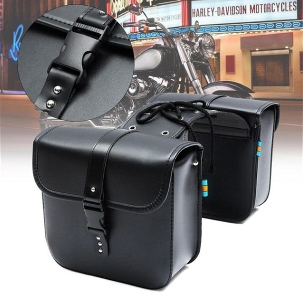 Motorcycle Rear Bags Waterproof Exquisite Saddle Bag Durable Wear-resistant Side Pouch PU Leather Saddlebag Storage Box