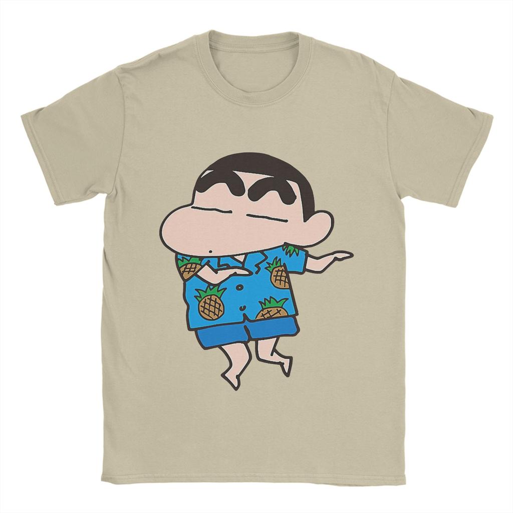 Crayon Shin-chan T-Shirt Men Awesome Cotton Tee Shirt Crew Neck Short Sleeve T Shirts Printing Tops