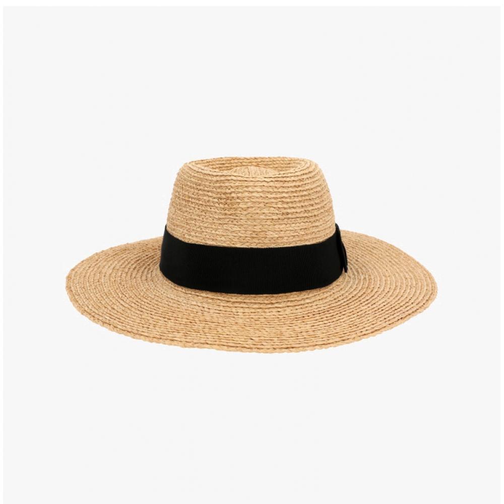 Helen Kaminski Zenna Natural Black Fedora Bucket Hat Hat51932