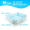JEMA Fluffy Pet Pet for Puppies and Floral Light Blue Cat/Dog Bed, 100% Cotton, Cushion, Bed/Sofa, Year-Round Use, Spring, Summer, Autumn, Non-Slip,
