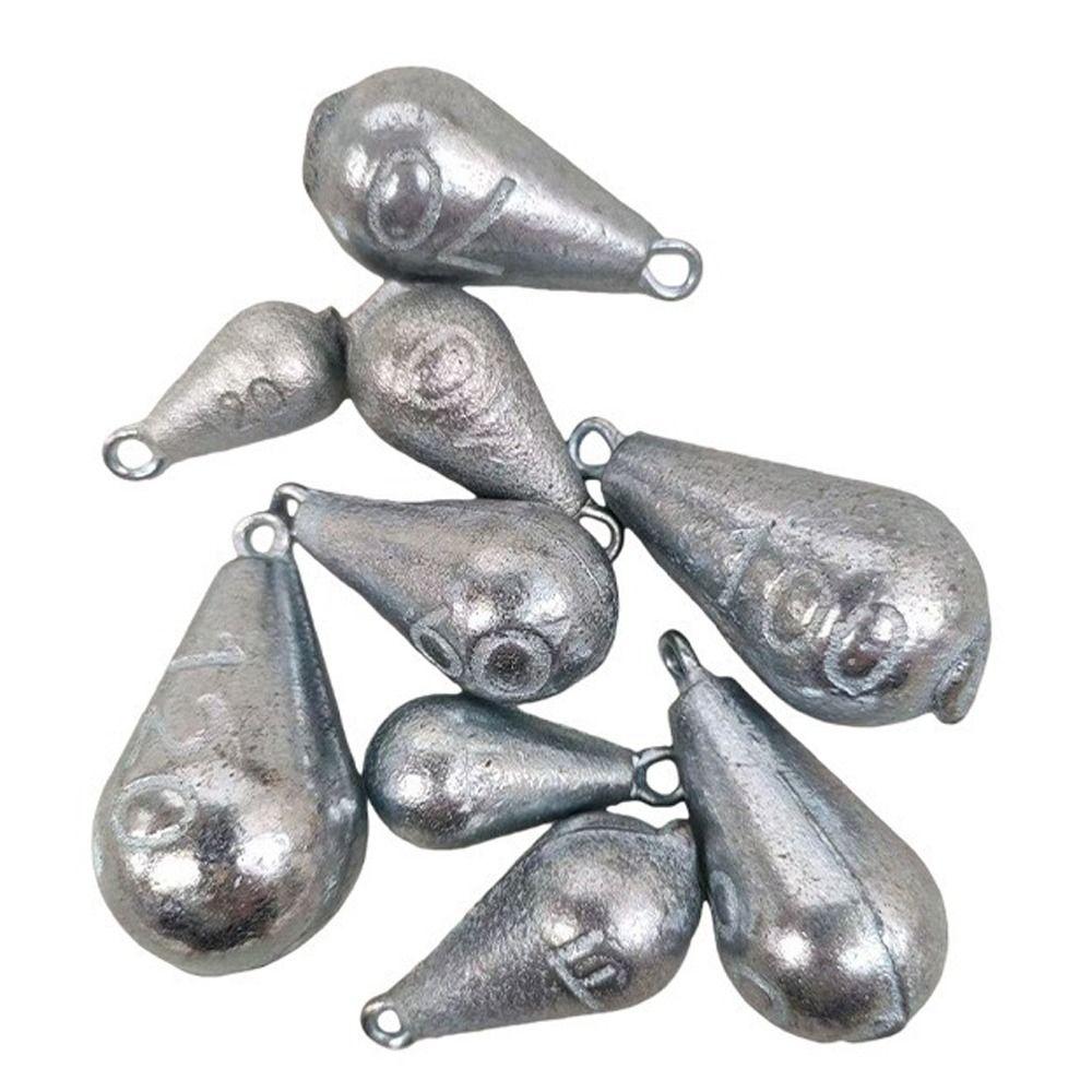 5 Pieces Pack 20g-120g Range Fishing Sinkers Iron Material Teardrop Sinkers  For Fishing