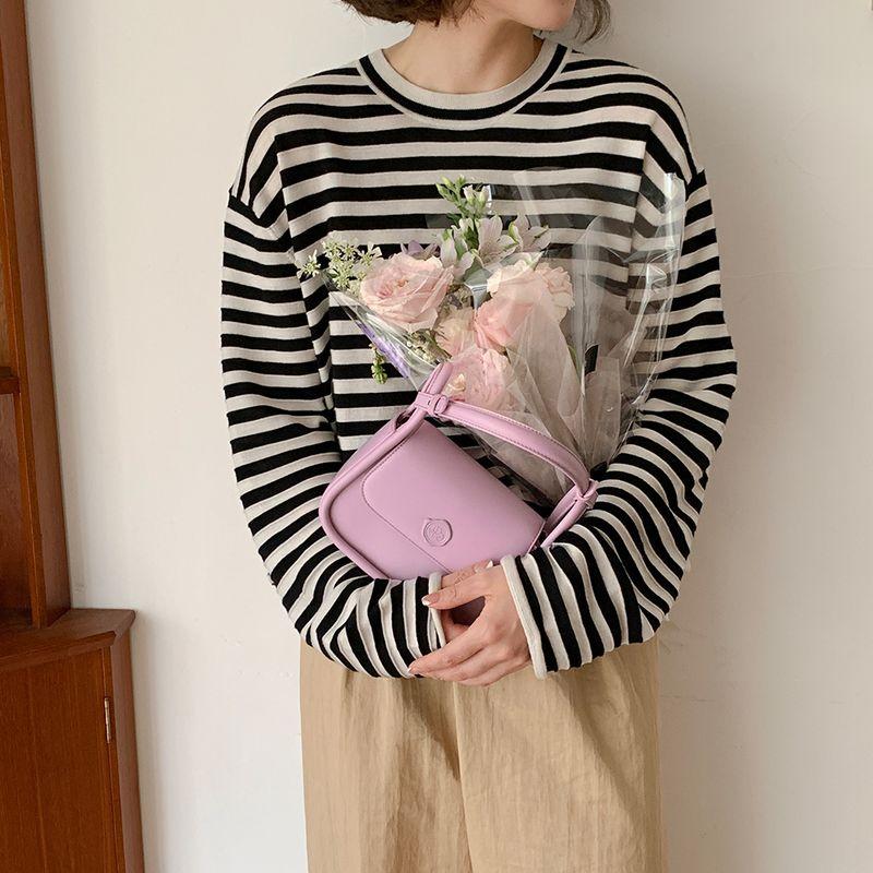 

Micocah Shoulder Texture Niche Style Handbag Soft mist pink purple