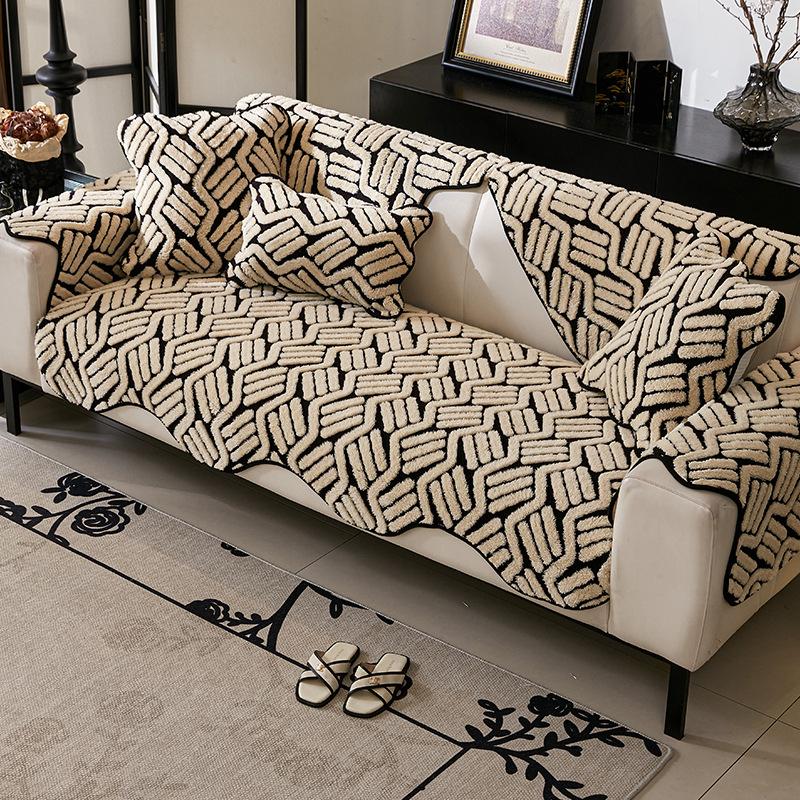 

Special-Shaped Sofa Cushion Universal In All Seasons New Non-Slip Seat Cushion One-Piece Leather Straight Row Sofa Cover Cover Cloth 70*70cm
