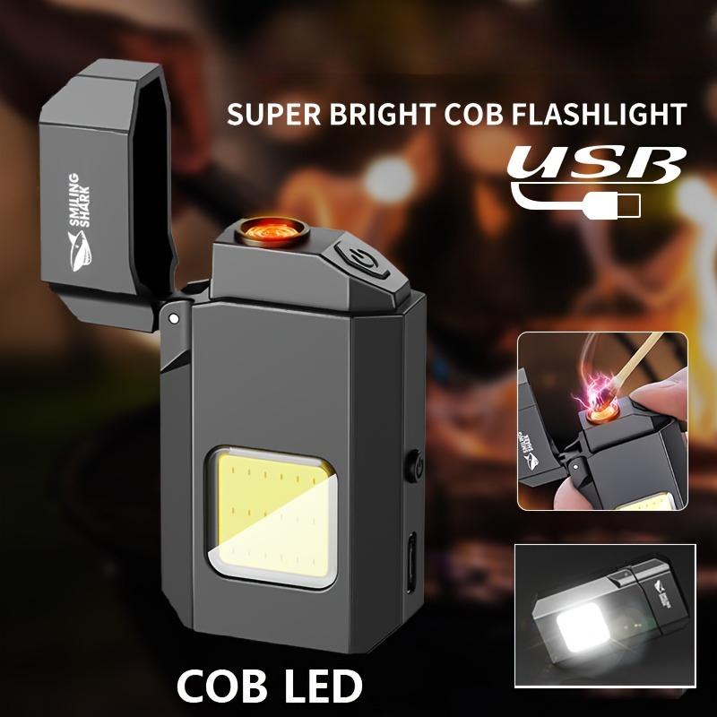 Torcia e accendino ricaricabili 2-in-1 con funzionamento a un clic adatti per campeggio, sopravvivenza, trasporto quotidiano, attrezzatura da campeggio, equipaggiamento