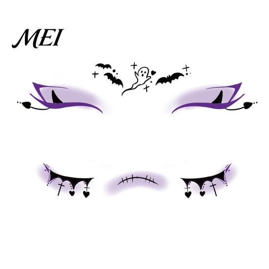 Temporary Face Tattoos for Party Halloween Tattoo Stickers, Waterproof Scary Makeup Decals Party, Funny Wound Scar Body Art Kids Adults Easy