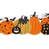 Party Venue Decorations Halloween Stickers with Pumpkin And Bat Prints, Durable Coated Seasonal Atmosphere Enhancers Paper Decals, Stylish Frame