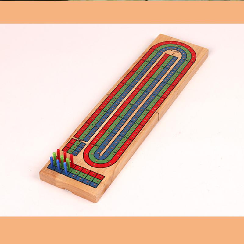 Farbkodiertes Cribbage-Brettspiel aus Holz mit 3 Bahnen – Perfekt für Familienspaß und Treffen mit Freunden