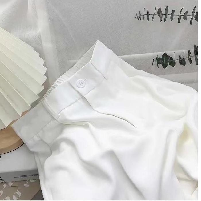 Draped Wide-leg Pants for Women's New Spring and Autumn Thin High-waist Black Suit Pants Loose Straight-leg Casual Pants