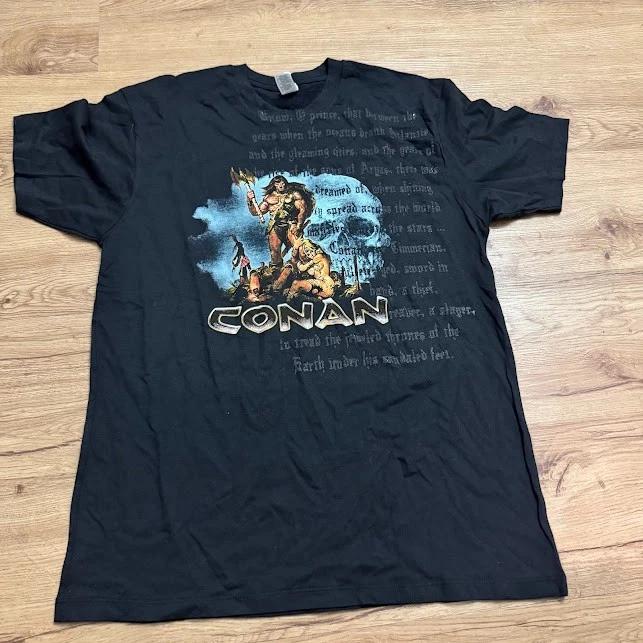 

Conan The Barbarian Art Figure Skull & Girl w/ Book Quote T-Shirt Size Medium L