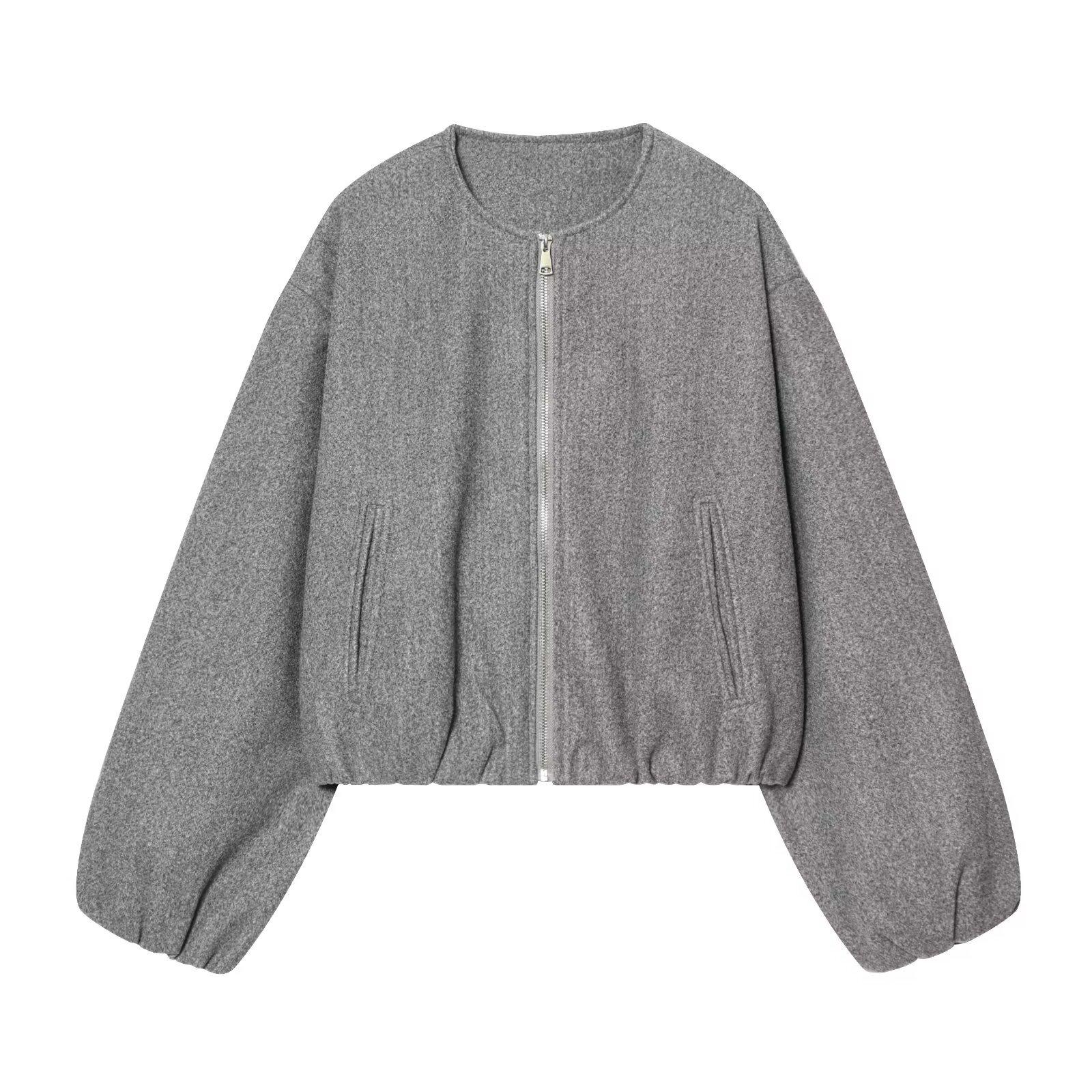 

Women’s Fashion Casual Soft Pilot Jacket Coat - European & American Style Small срібло сірий колір