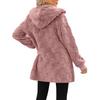 New Autumn and Winter Style Plaid Jacquard Plush Touch Hooded Pocket Cardigan Jacket for Women
