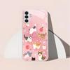 Pink cute cartoon animal silver plated glass phone case suitable for Samsung GalaxyS26 S25 S24 S22 S21 S20FE/Ultra/Plusanti drop