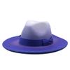 Wind Big Brim Wool Top Hat Gradual Change Color Two-Color Jazz Hat Men'S And Women'S Hats Felt Hat Jz-013