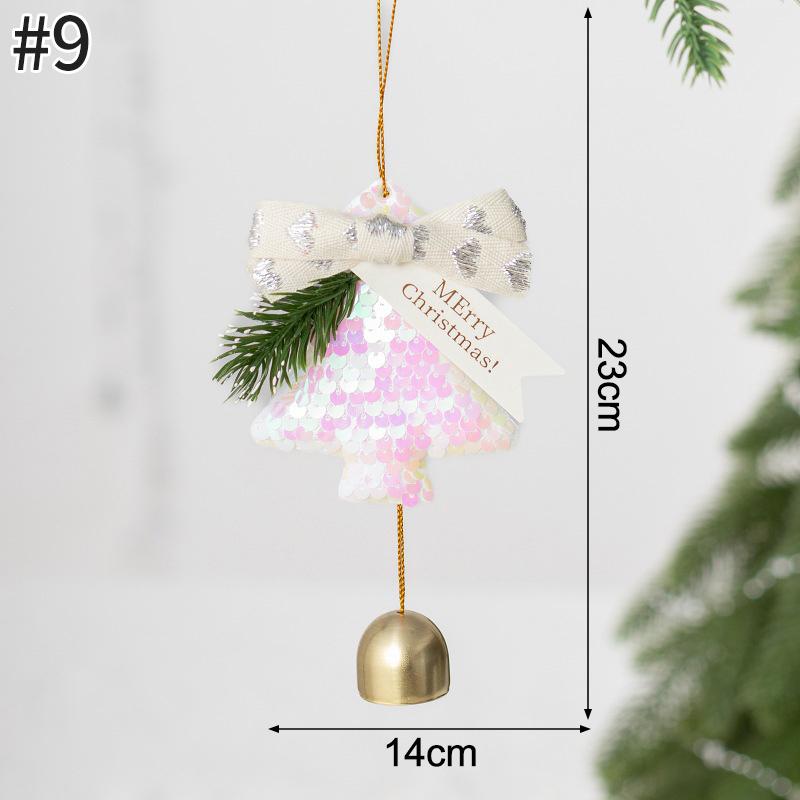 Christmas Bell Hanging Decoration Doorbell Christmas Party Hanging Decoration Creative Glitter Christmas Tree Keychain Pendent