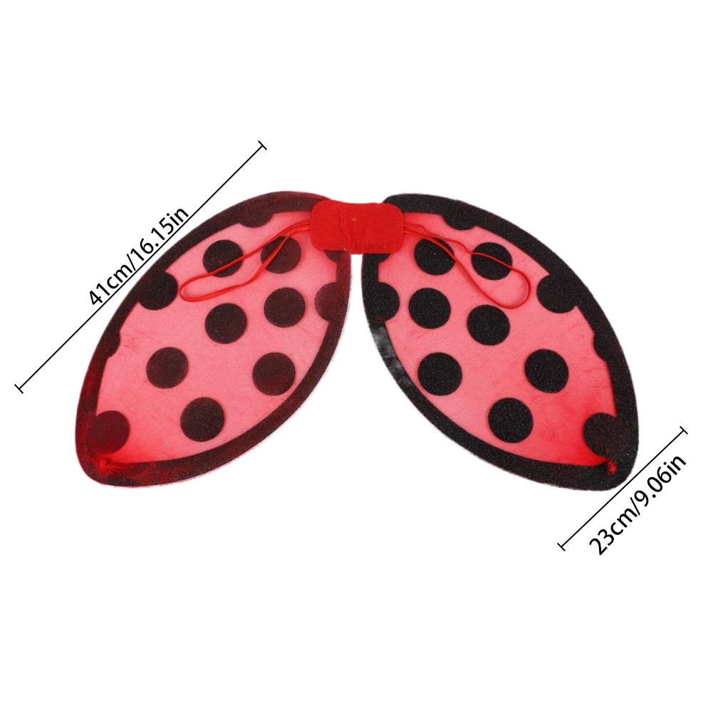 Glitters Ladybird Wings Girl Lady Bug Fancy Dress Festival Party Masquerade Halloween Ladybird Cosplay Costume Kid Adult