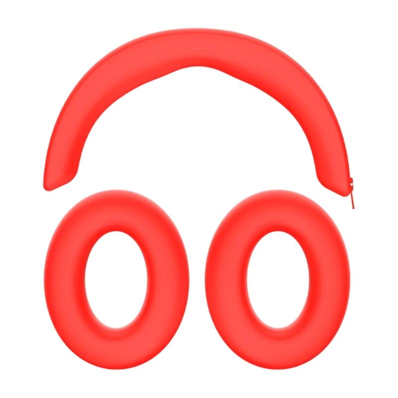 Over-Ear Cover Kit with Washable Silicone Headband Wrap and Ear Cup Covers for Daily Wear and Storage Carry Use