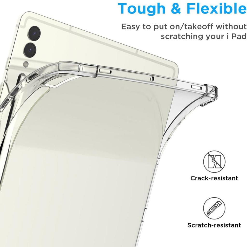 För Samsung Galaxy Tab S10+ Fodral Fyrhörns Stötsäkert Genomskinligt Surfplatta TPU-skydd