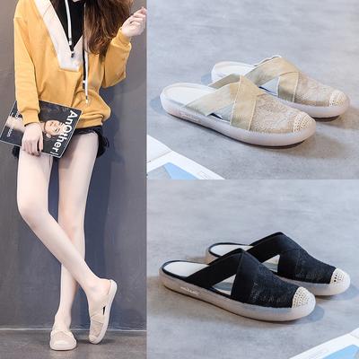 Fashion 2024 New Summer Slippers Lace Fisherman Shoes Girl Lazy Flat Shoes Breathable Casual Shoes
