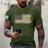 Men's Fashion Casual Short Sleeve Round Neck Independence Day Flag T-Shirt Top