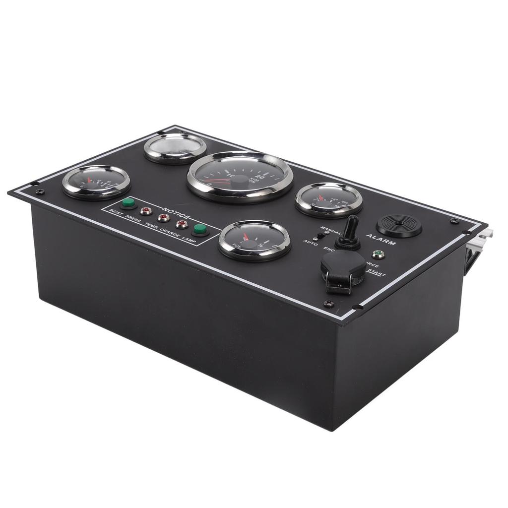 Tachometer Water Temp Meter Voltmeter Oil Pressure Oil Level Gauge Multifunction Panel with Ignition Key for RV Boat