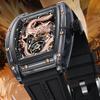 Mark Huafei vollautomatische mechanische Uhr für Herren, glückverheißende Drachen-Glück-Relief-Hohl-Luminova-Wasserdichte Uhr für Herren