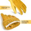 1pair Flex Grip Leather Work Gloves Stretchable Wrist Tough Cowhide Working Glove