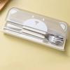 3 Pcs/Set with Storage Box Travel Cutlery Set 304 Stainless Steel Flateware Set  Camping