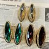 Gold Water Drop Rhinestone Earrings: French Niche Luxury Design for Women