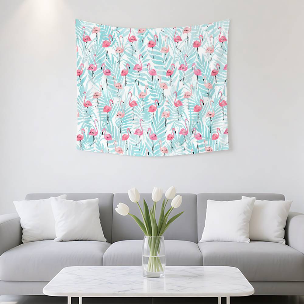 Cartoon Pink Flamingo Bird Tapestry Customizable Tapestries Of Various Styleswall Hanging Celebrity Photo Printingwall Hanging