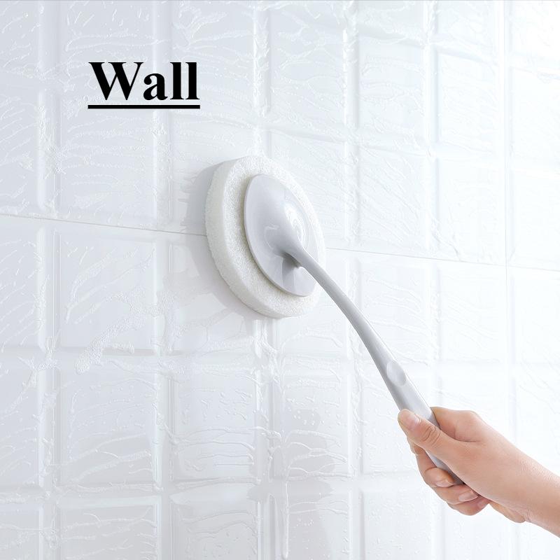 Bathroom long-handled sponge wipe brush, cleaning brush, bathtub sponge brush, floor tile brush, scouring pad