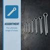 175Pcs Galvanized Steel Split Pin Set 175-piece Assorted Sizes Split Pins Kit Open-type Hard-shell Steel Fasteners Set
