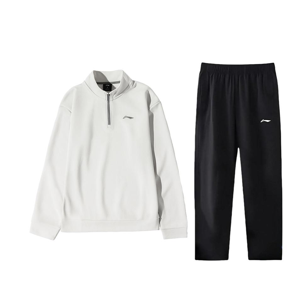 

Серия для настольного тенниса Li Ning Удобный Простой Универсальный Повседневный спортивный костюм для улицы и поездок на работу Мужской костюм AWDUF25-2+AKLU949-1 S