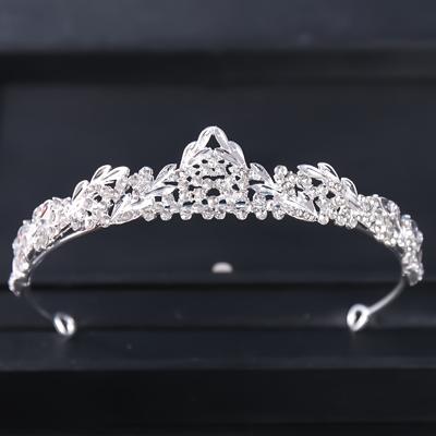 Silber Farbe Strass Krone Stirnband Party Kristall Prinzessin Prom Tiara Diadem Frauen Braut Hochzeit Haar Zubehör Schmuck