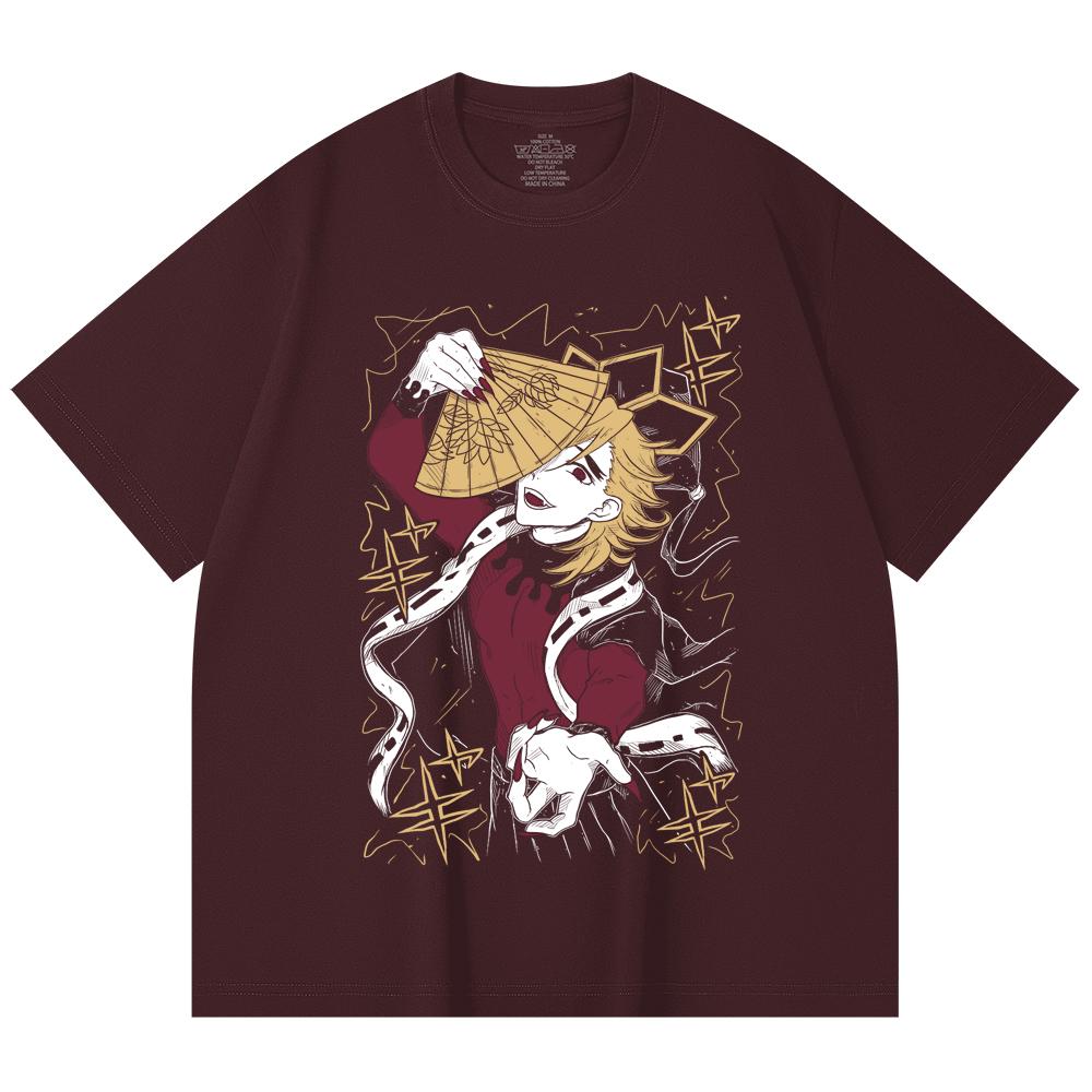 230 g/m² 100% Baumwolle Demon Slayer V39 Doma Druck Unisex Schweres Baumwoll-T-Shirt