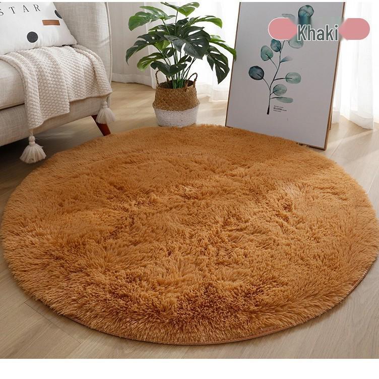 Silk Wool Plush Round Rug - Yoga Mat, Bedside Carpet, Hanging Chair Cushion, Cloakroom Foot Pad