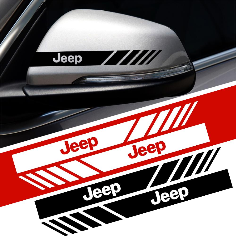 2pcs Car Rearview Mirror Emblem Stickers Window Body Badge Decal For JEEP Renegade Grand Cherokee Compass Wrangler Accessories