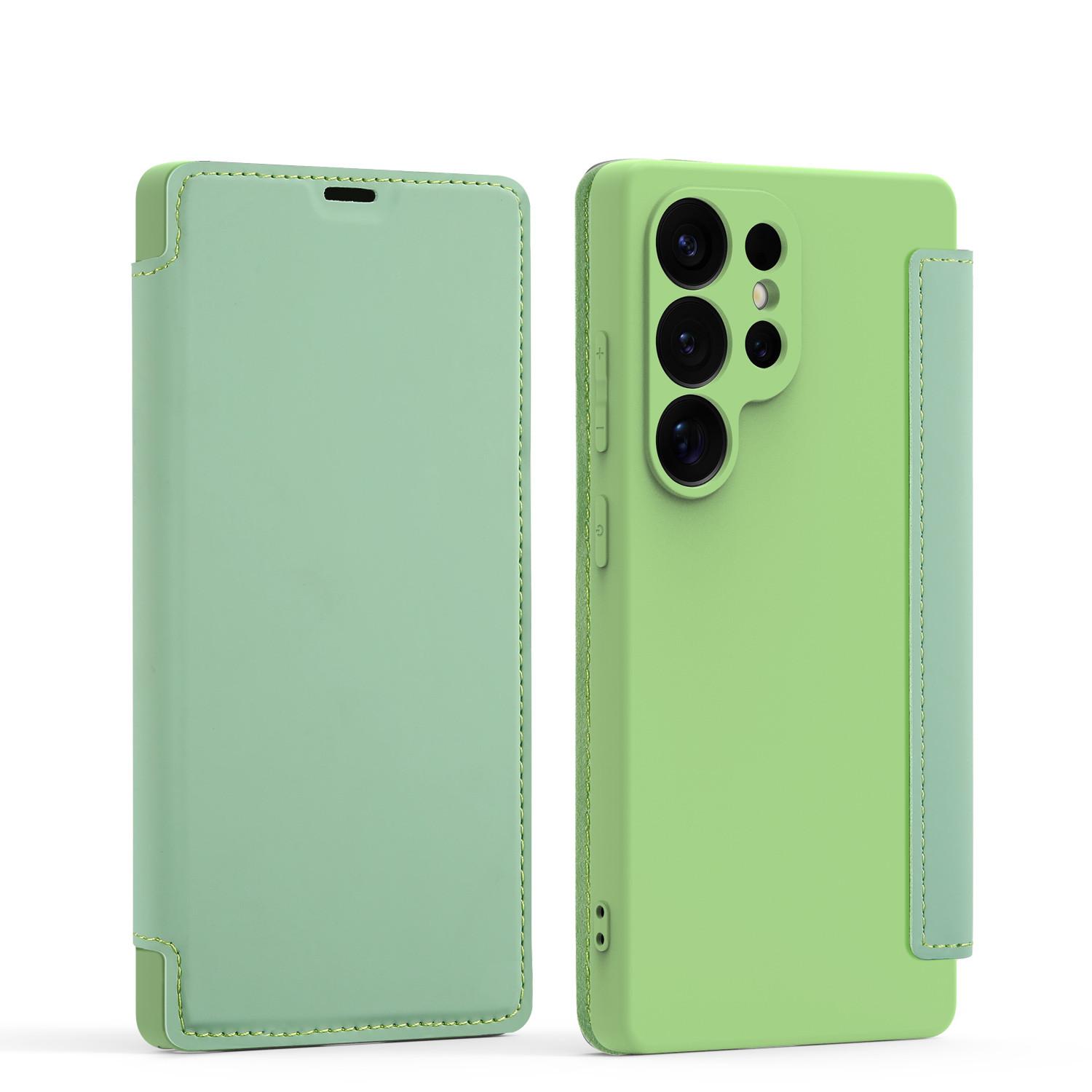 

Премиальный чехол для Samsung Galaxy S22 S23 S24 S25 series. Чехол Liquid Skin - Feel Phone с защитой от падений, слотом для карт и многоугольной подставкой Samsung Galaxy S25 Ultra мятный зеленый