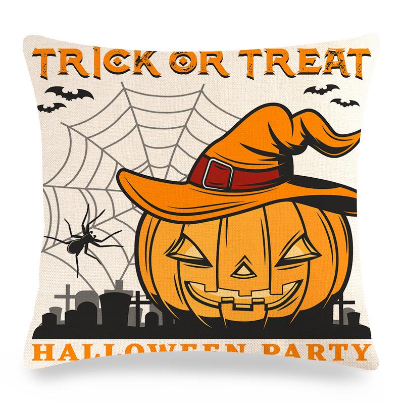 Halloween Pumpkin Ghost Castle Digital Printing Short Plush Pillow Covers for Car Sofa Office Cushion Cover Home Goods 60x60cm