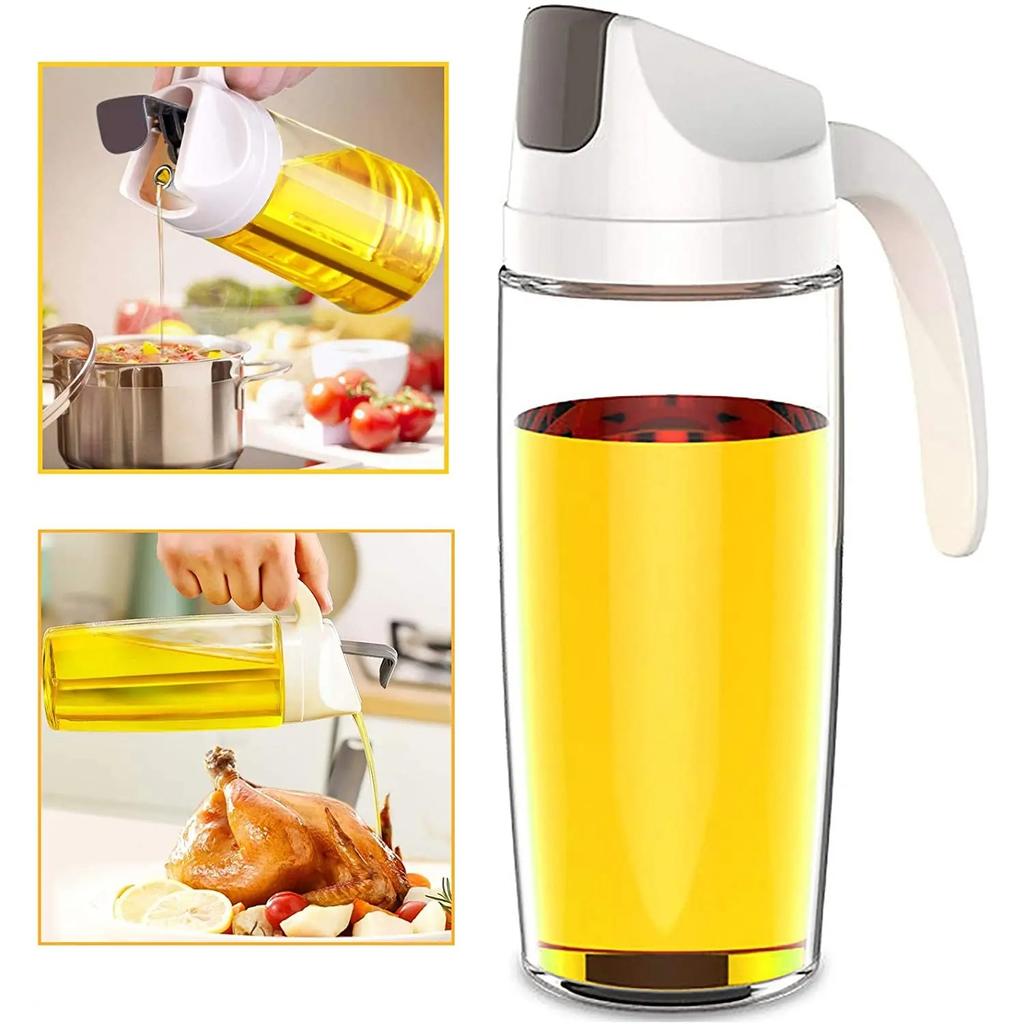 Obelix Dávkovací láhev na olivový olej Automatické otevírání Nádoba na koření Automatické víčko a nepropustná Skleněná karafka na ocet Kuchyňské náčiní