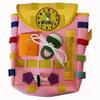 Toddler Backpack Busy Board Montessori Toy, Zip Button Lace Clock Activity Sensory Toy for Kids 1-4 Years Old, Educationa