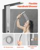 VEVOR Shower Panel Tower System with Rainfall Waterfall Shower Head, 53 in Brushed Stainless Steel Shower Column, 5-Function Faucet