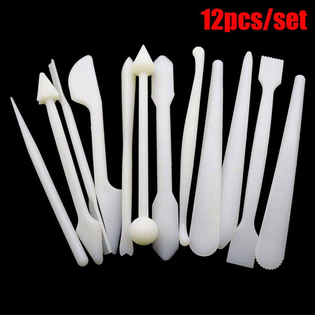 12Pcs 14Pcs Fondant Cake Carving Shaping Knife Smoother Sugar Craft Modelling Cutter Cake Pastry Carving Tool Cake Decor Tool
