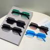 Rimless Square Sunglasses Fashion Vintage Gradient Outdoor Sun Glasses Women  Ins Trendy Brand Design Decor Shades