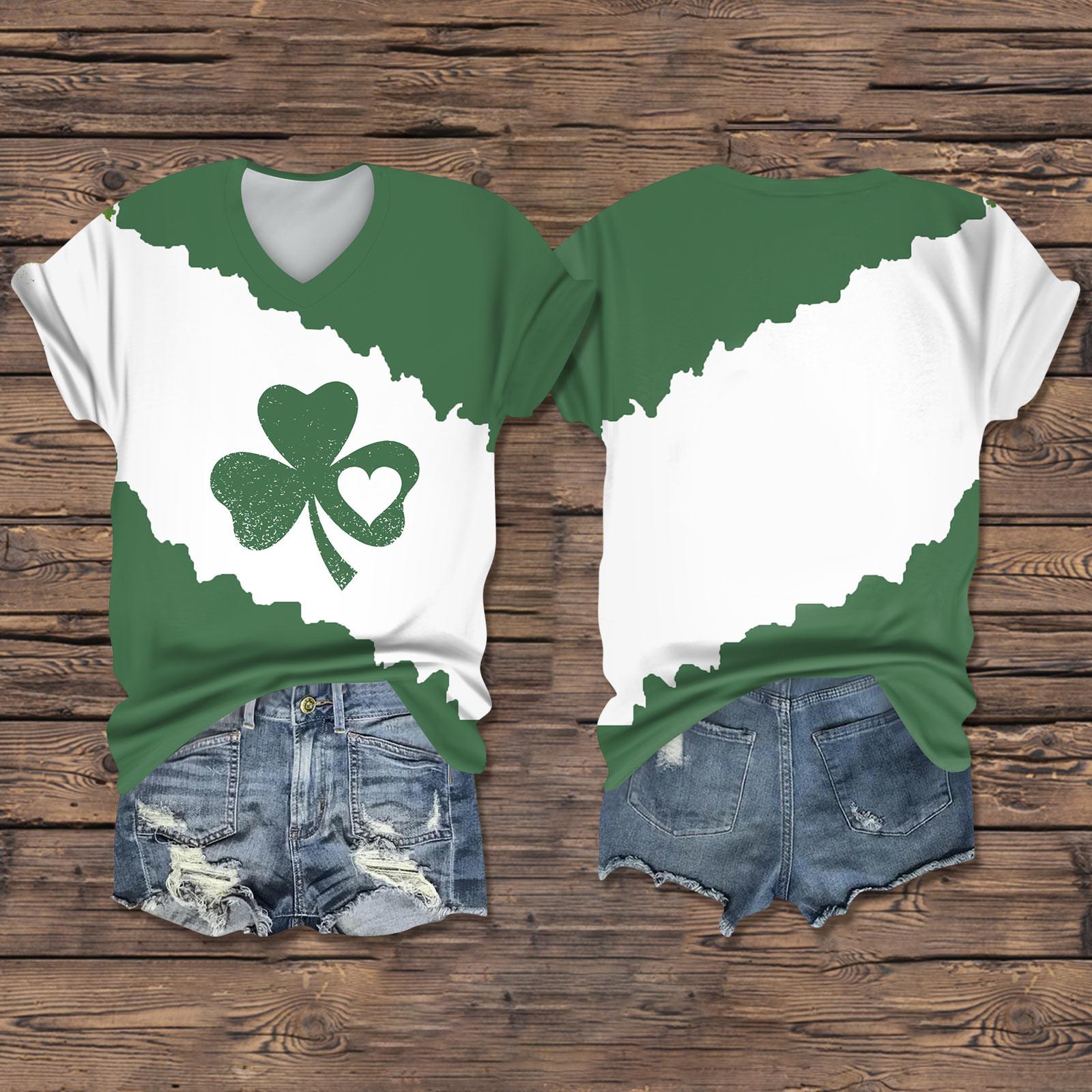 

Женская повседневная одежда St. Футболка с короткими рукавами и V-образным вырезом с принтом Патрика XL белый