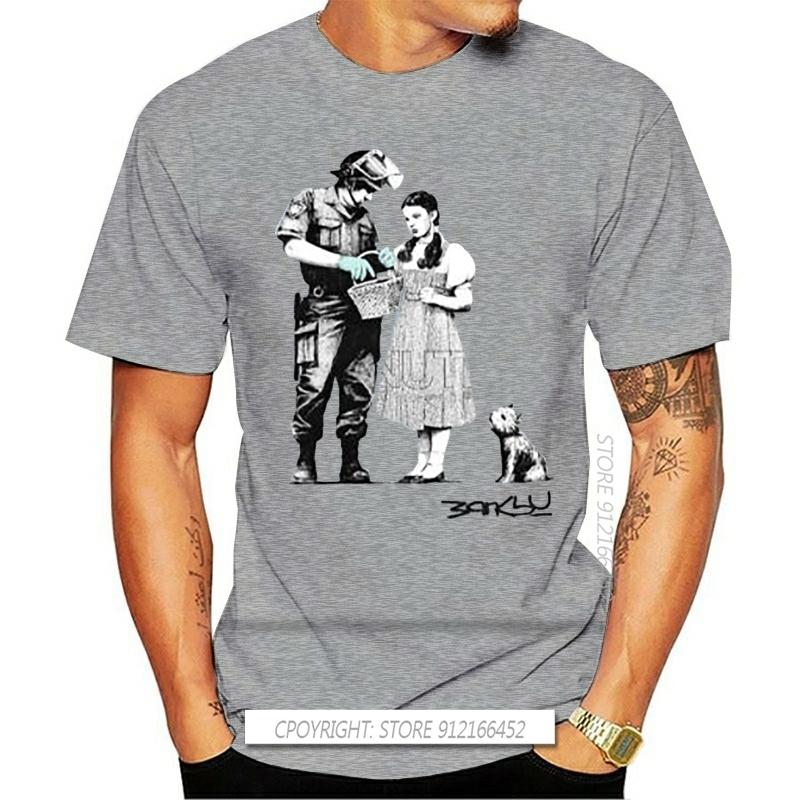 

Banksy Dorothy From Oz Wizard Stop And Search Mens Ladies T-Shirts Sizes Male Brand Teeshirt Men Summer Pure Cotton T Shirt 4XL
