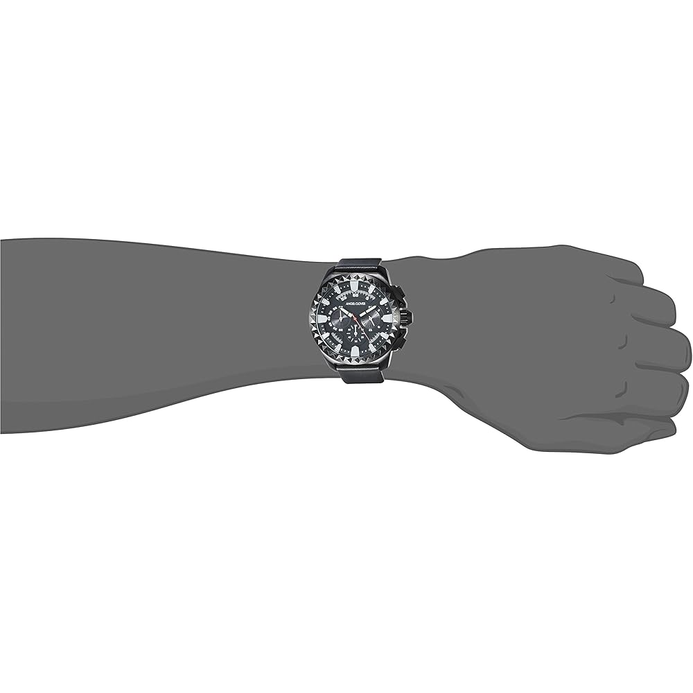 Angel Clover Rugged Watch, Black Dial, Stainless Steel, Quartz Movement, 46mm, Men's, RG46BBK-GRY, Official Warranty