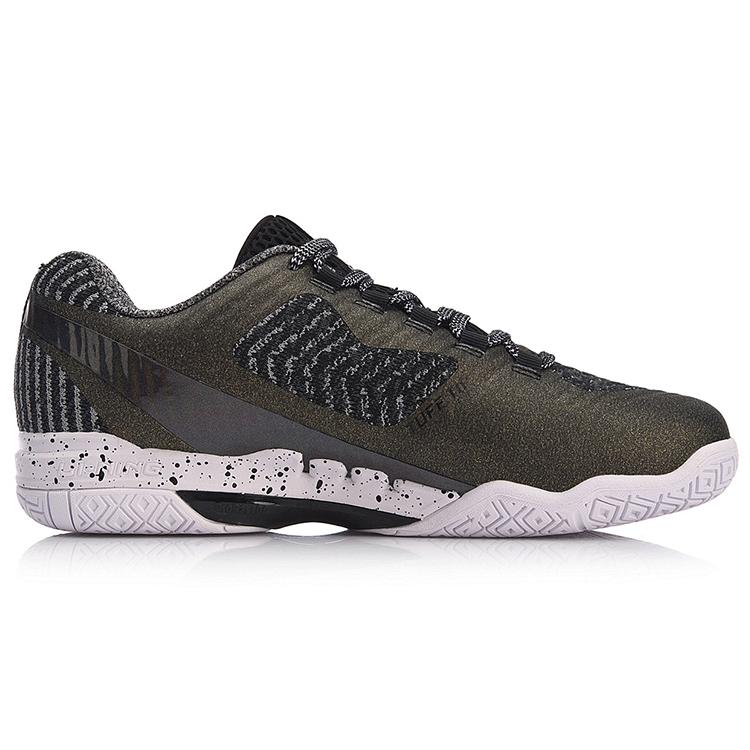 Li Ning Avant Garde Cushioning Rebound Low-Top-Laufschuhe Unisex Schwarz Grün AYAN011-2