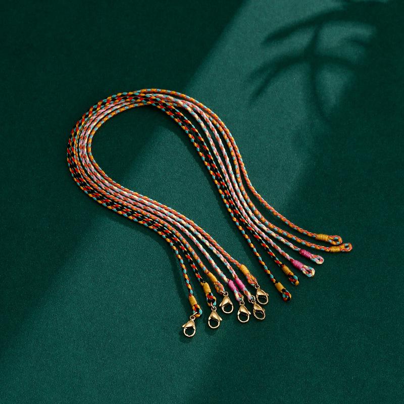 Handmade Braided Necklace: Colorful Soft Rope Lanyard & Women's Clavicle Chain Pendant